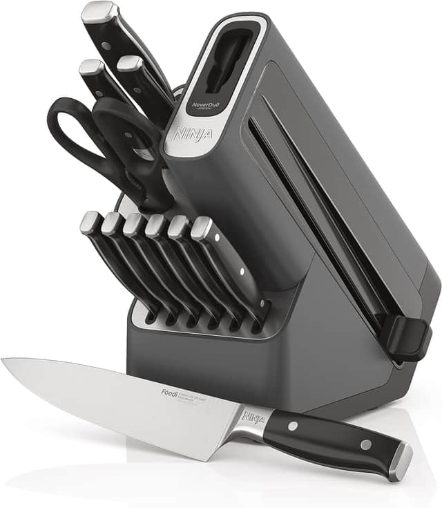 Ninja Knife Set, Knife Sharpener, Knife Block 12 Piece Set